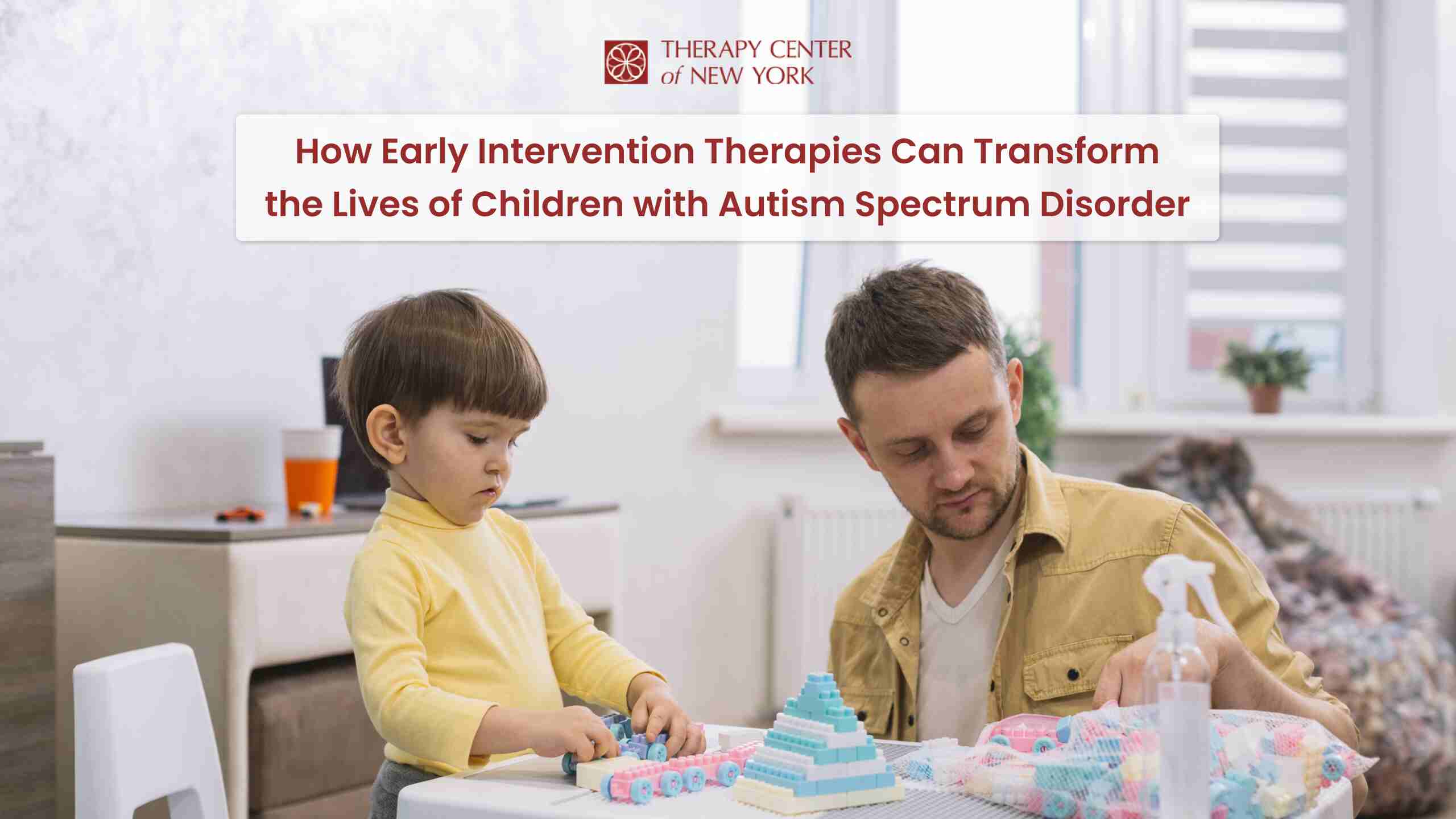A therapist engaging with a young child during an early intervention session for Autism Spectrum Disorder.